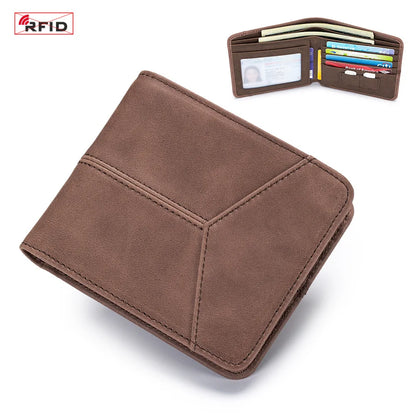 Genuine Leather Men RFID Wallets 2-Fold Short Card Wallet 3-Fold Purse Male Business Wallet for Man Billfold Card Holder Cartera