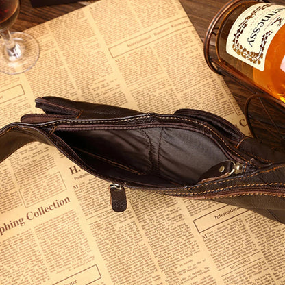 Genuine Leather Men Shoulder Cross Body Chest Bags Designer Real Cowhide RetroTravel Male Sling Backpack Side Bag Rucksack