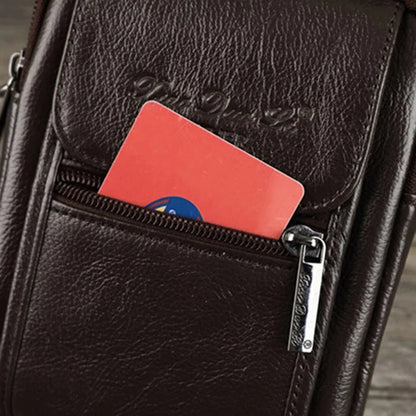 Genuine Leather Men Small Messenger Cross body Fanny Bags Casual Pouch Male Cowhide Handbag Belt Hip Shoulder Bag Waist Pack