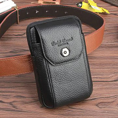 Genuine Leather Men Waist Pack Cell/Mobile Phone Case Cigarette Pocket Male Purse Fanny Hip Bum Belt Bag