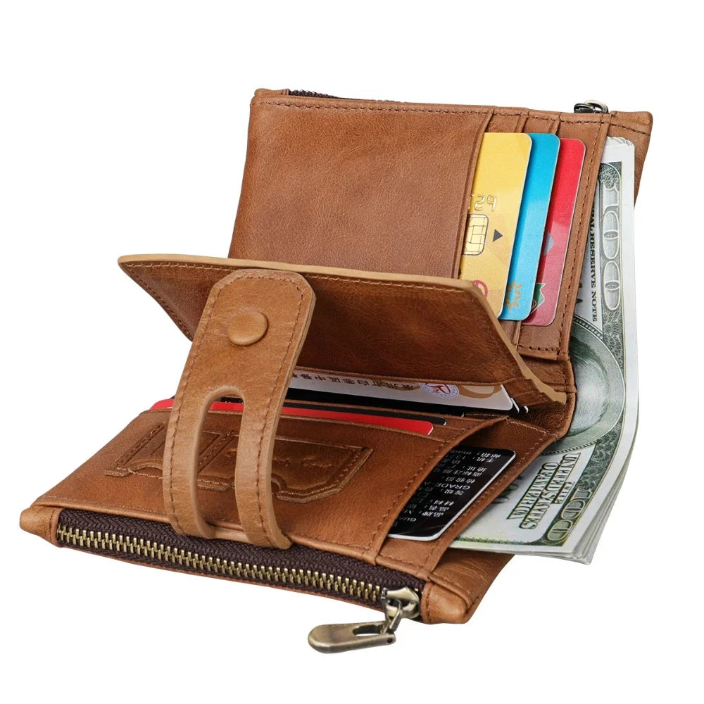 Genuine Leather Men's / Anti-theft Brush RFID Cowhide Wallet