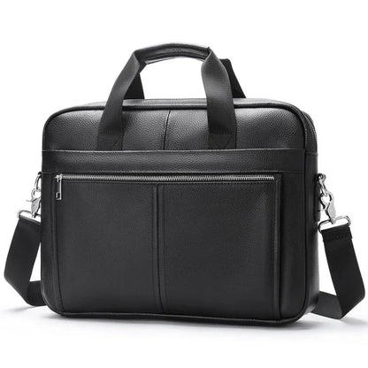 Genuine Leather Men's Briefcase Luxury Cowhide Handbag Large Capacity Shoulder Messenger Busines Male 13.3“ Laptop Bag