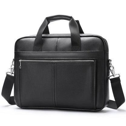 Genuine Leather Men's Briefcase Luxury Cowhide Handbag Large Capacity Shoulder Messenger Busines Male 13.3“ Laptop Bag