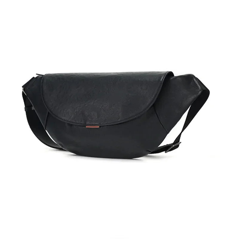 Genuine Leather Men's Chest Large Capacity Shoulder High Quality Cowhide Crossbody Business Male Messenger Bag
