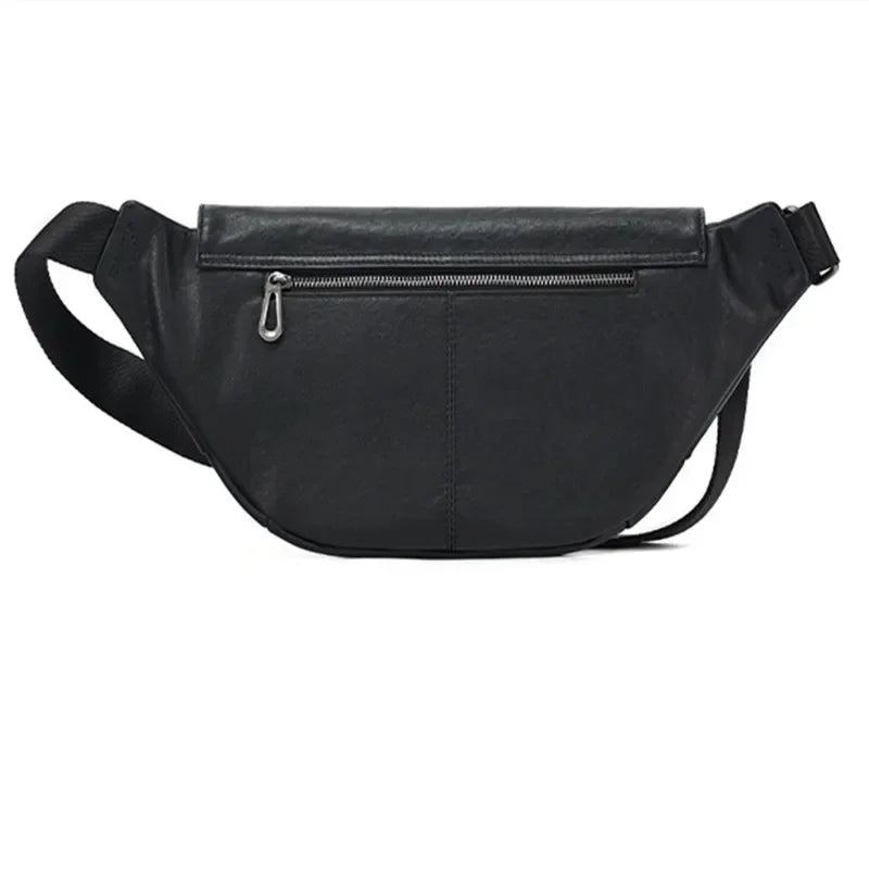 Genuine Leather Men's Chest Large Capacity Shoulder High Quality Cowhide Crossbody Business Male Messenger Bag