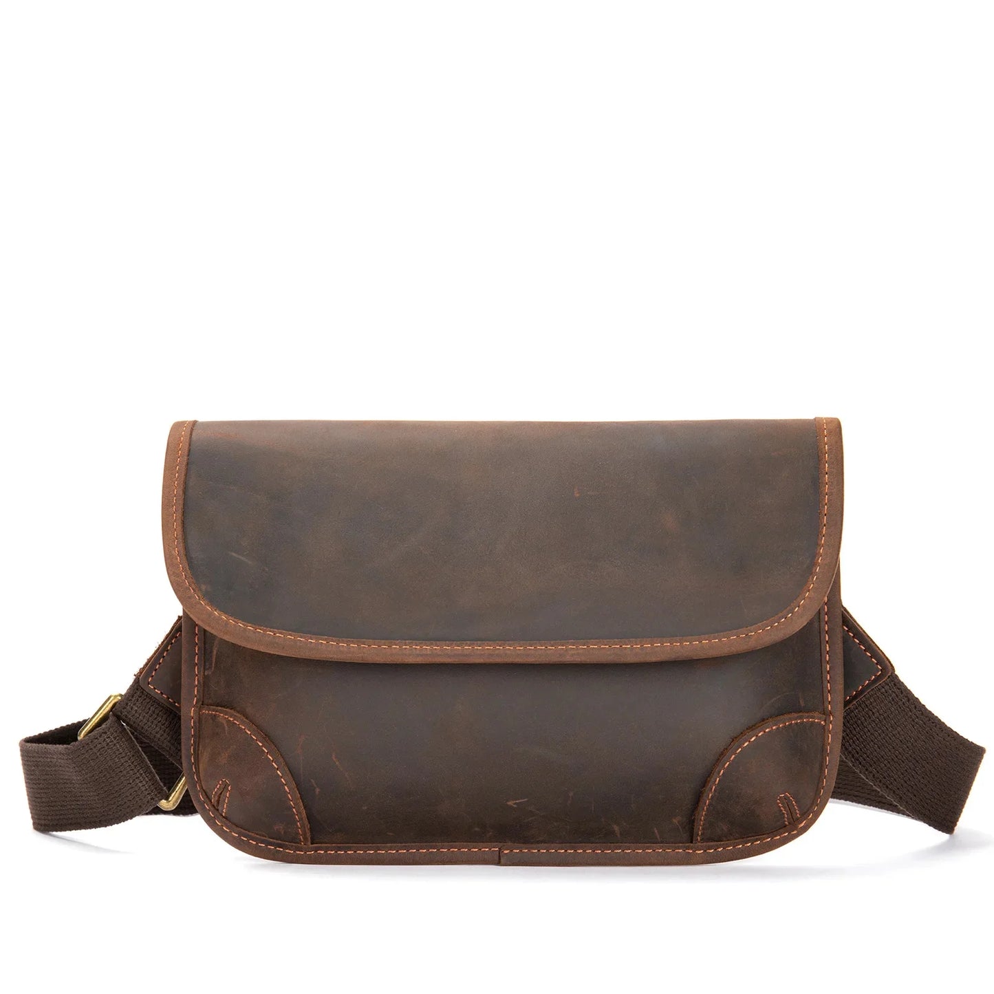 Genuine Leather Men's Crossbody Shoulder Trendy Diagonal Backpack Chest Messenger Bags Boy Casual Briefcase Travel