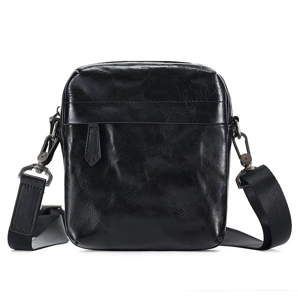 Genuine Leather Men's Shoulder Small Cell Phone Crossbody s Purse Travel Casual Messenger Bag Handbag New