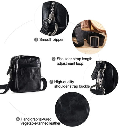 Genuine Leather Men's Shoulder Small Cell Phone Crossbody s Purse Travel Casual Messenger Bag Handbag New
