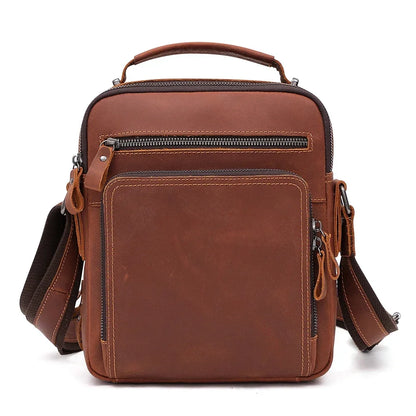 Genuine Leather Messenger Bag For Men Vintage Handbags Small Flap Men's Shoulder Bag Casual Office Messenger Bags Crossbody Bag