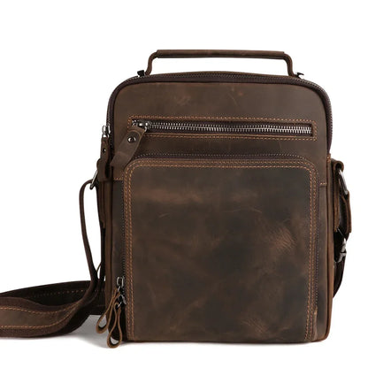 Genuine Leather Messenger Bag For Men Vintage Handbags Small Flap Men's Shoulder Bag Casual Office Messenger Bags Crossbody Bag