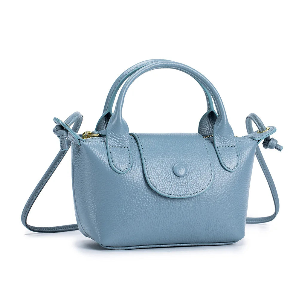 Genuine Leather Mini Crossbody Bags for Women Black Blue Girls Clutch Purse Small Shoulder Bags Sweet Handbags Bolso Mujer