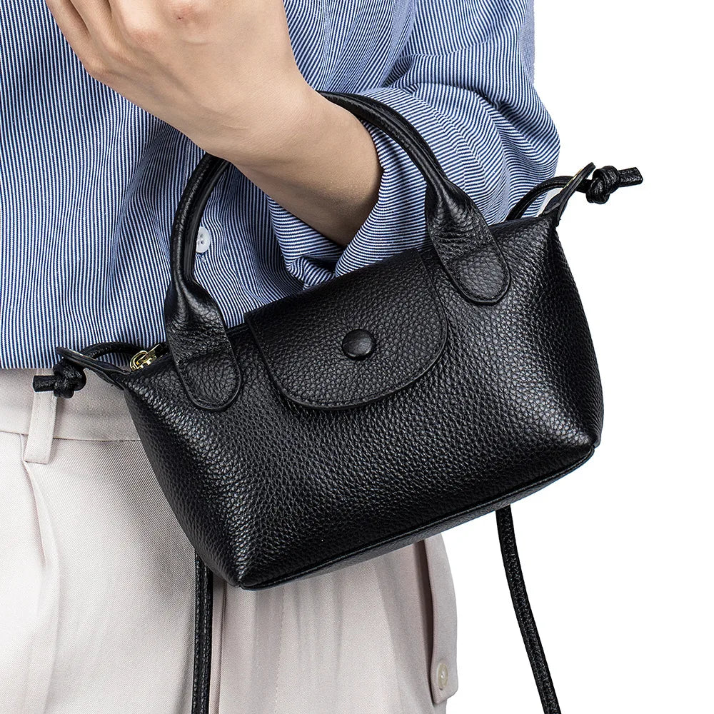 Genuine Leather Mini Crossbody Bags for Women Black Blue Girls Clutch Purse Small Shoulder Bags Sweet Handbags Bolso Mujer