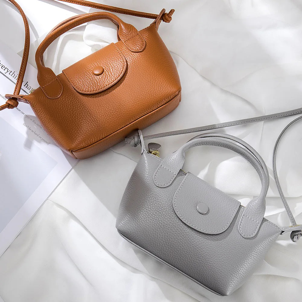 Genuine Leather Mini Crossbody Bags for Women Black Blue Girls Clutch Purse Small Shoulder Bags Sweet Handbags Bolso Mujer