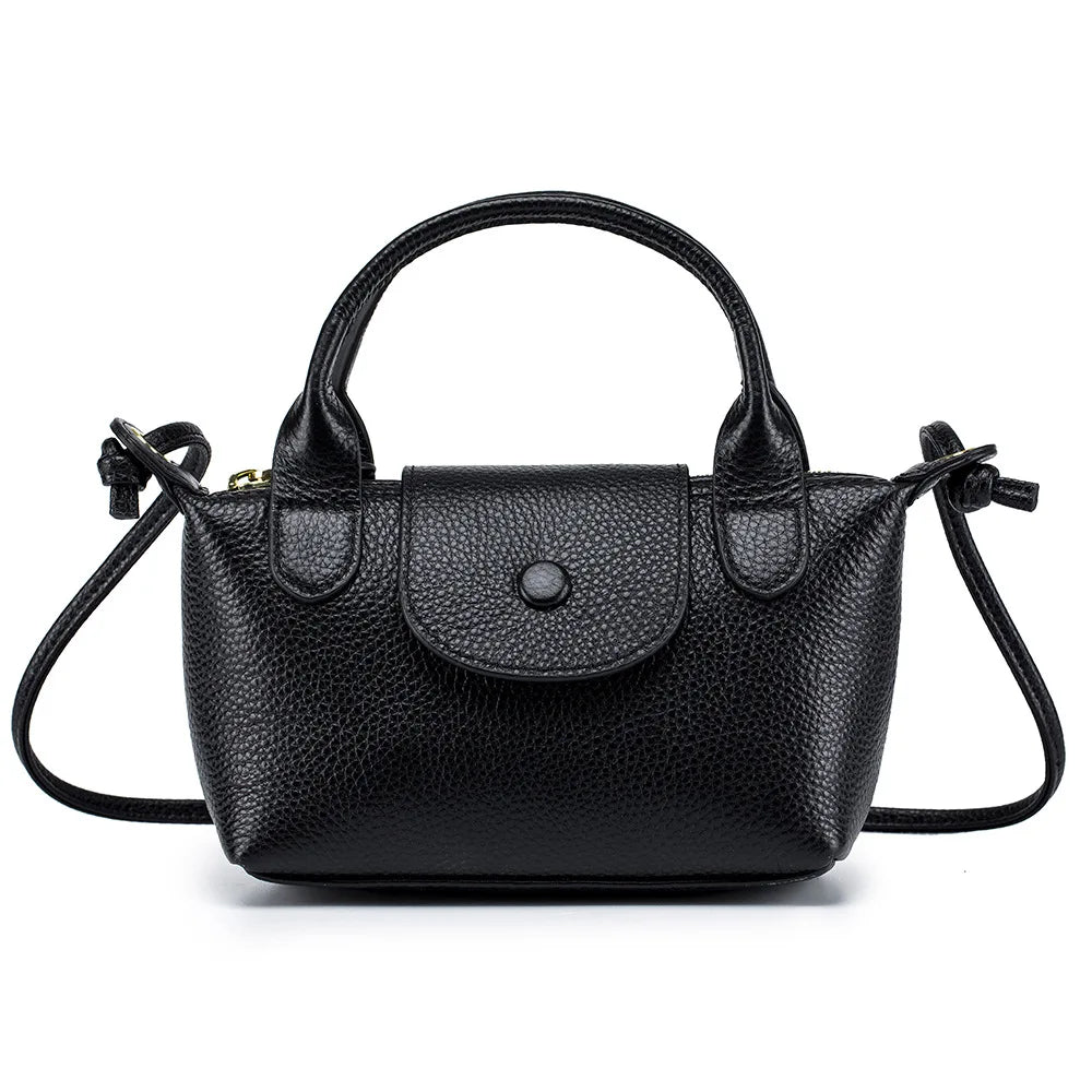 Genuine Leather Mini Crossbody Bags for Women Black Blue Girls Clutch Purse Small Shoulder Bags Sweet Handbags Bolso Mujer