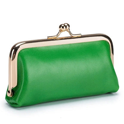 Genuine Leather Mini Lipstick Bag Cowhide Card Holder Storage Coin Purse Clip Clutch Wallet Earphone Case For Women Female Girls