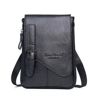 Genuine Leather Mini Shoulder For Business Crossbody Cowhide Men Handbag Mobile Phone Male Casual Messenger Bag