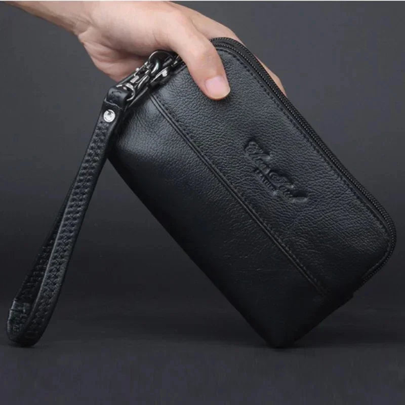 Genuine Leather Mobile Cell Phone Case Men Small Handy Bag Waist Pack Hip Bum Hook Purse Skin Belt Male Wallet Fanny Clutch Bags