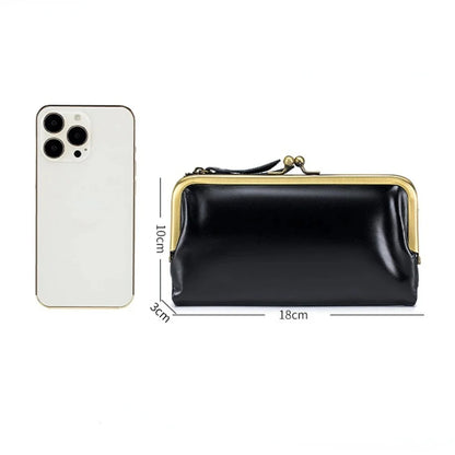 Genuine Leather Multifunctional Clutch Lady's Soft Cowhide Large Capacity Wallet Mobile Phone Bag Coin Purse