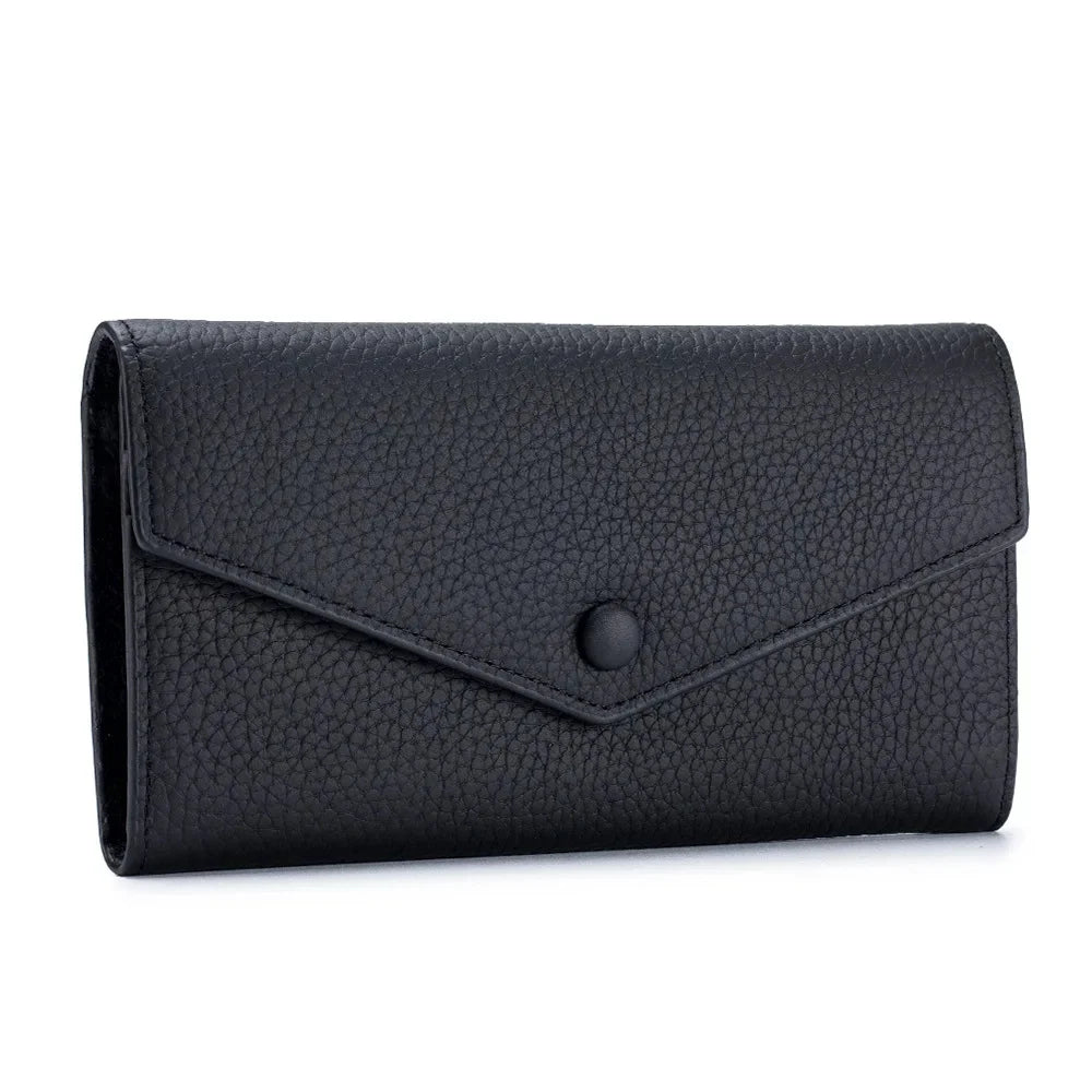 Genuine Leather Multifunctional Long Wallet Envelope Mobile Phone Bag