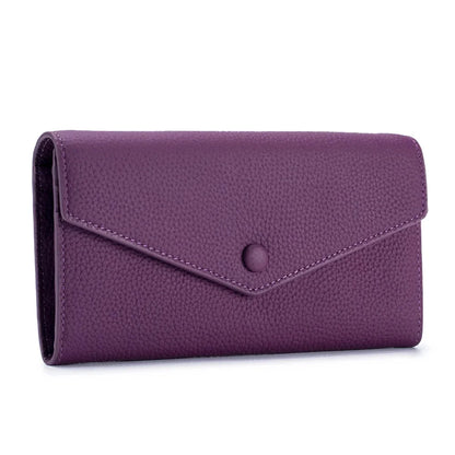 Genuine Leather Multifunctional Long Wallet Envelope Mobile Phone Bag