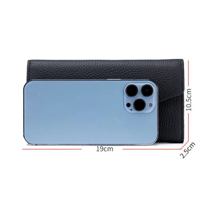 Genuine Leather Multifunctional Long Wallet Envelope Mobile Phone Bag