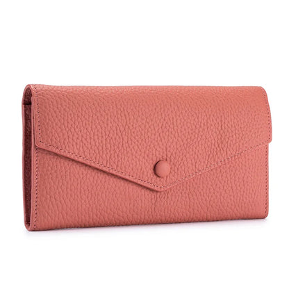 Genuine Leather Multifunctional Long Wallet Envelope Mobile Phone Bag