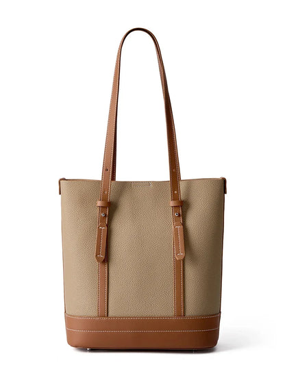 Genuine Leather New Fashion Headlayer Cowhide Bucket Bag for Women's Commuting High Grade Single Shoulder