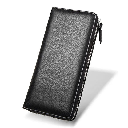 Genuine Leather New Men's Wallet First Layer Cowhide Coin Purse Long Clutch High Capacity Business Gift Small Bag