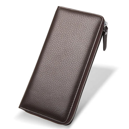 Genuine Leather New Men's Wallet First Layer Cowhide Coin Purse Long Clutch High Capacity Business Gift Small Bag