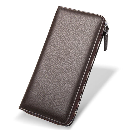 Genuine Leather New Men's Wallet First Layer Cowhide Coin Purse Long Clutch High Capacity Business Gift Small Bag