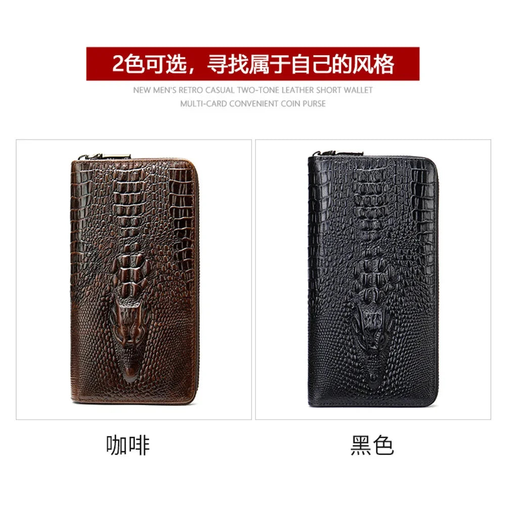 Genuine Leather Purse Fashion Multiple Card Slots Men's Long Mens Business Large Capacity High Quality Wallet Men