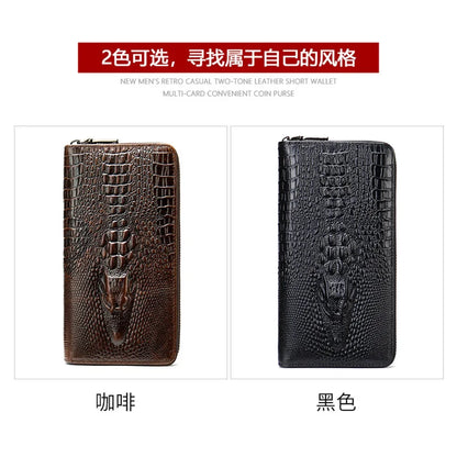 Genuine Leather Purse Fashion Multiple Card Slots Men's Long Mens Business Large Capacity High Quality Wallet Men