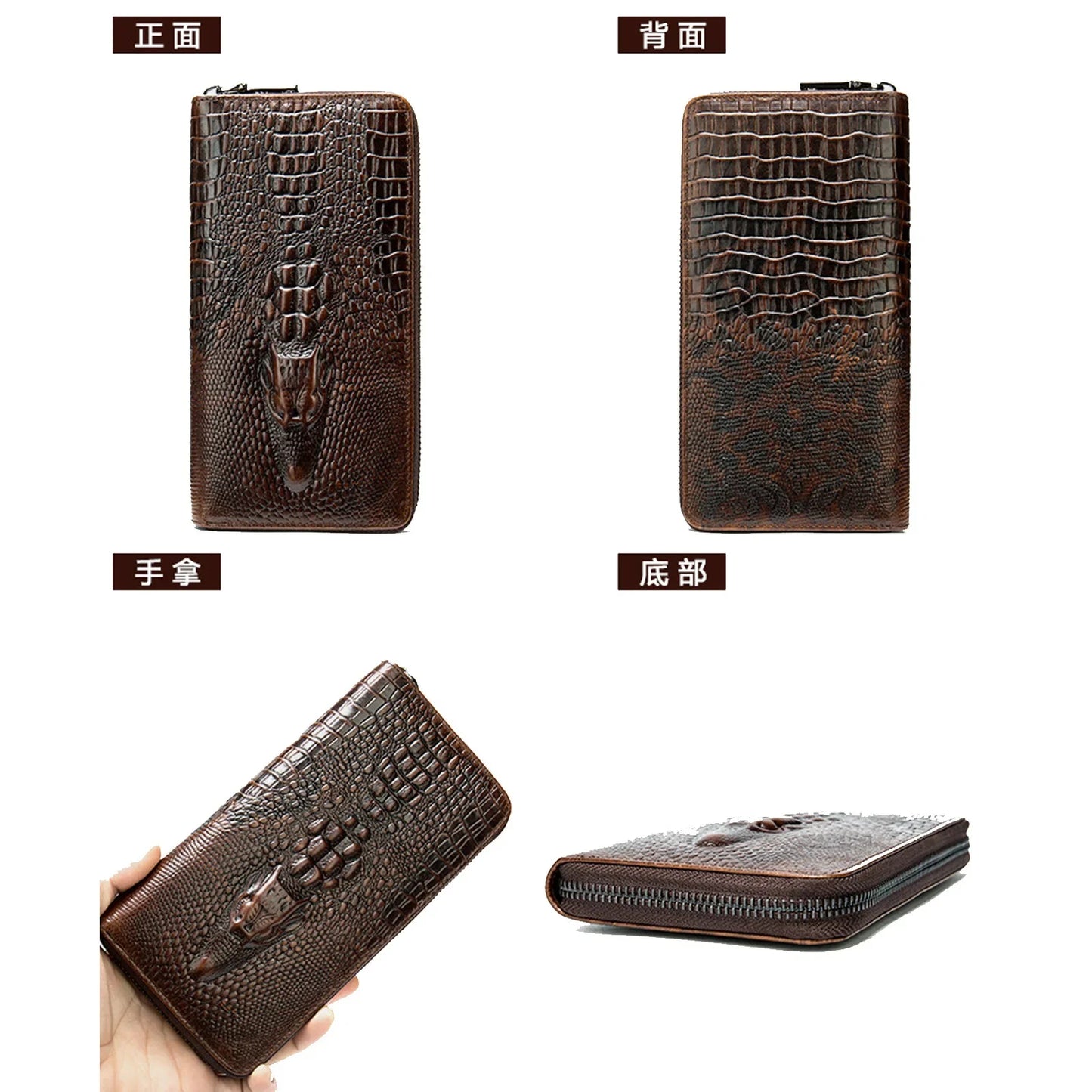 Genuine Leather Purse Fashion Multiple Card Slots Men's Long Mens Business Large Capacity High Quality Wallet Men