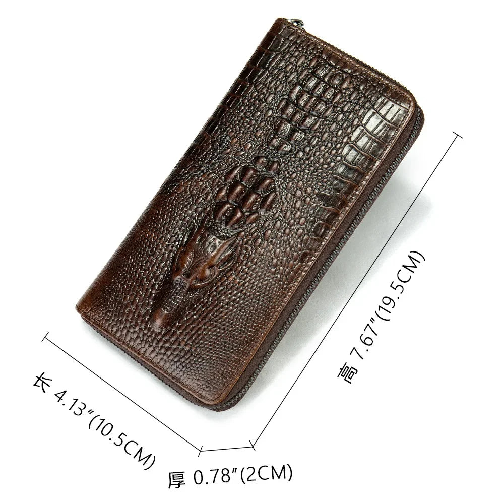 Genuine Leather Purse Fashion Multiple Card Slots Men's Long Mens Business Large Capacity High Quality Wallet Men