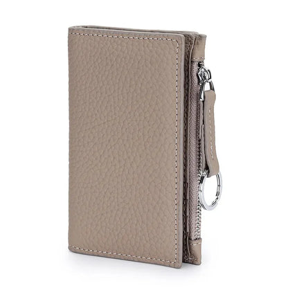 Genuine Leather Purses Women's Holder Zipper Purse Brand Credit Card Case Portable Ultra-Thin Fold Wallet Coin Pocket