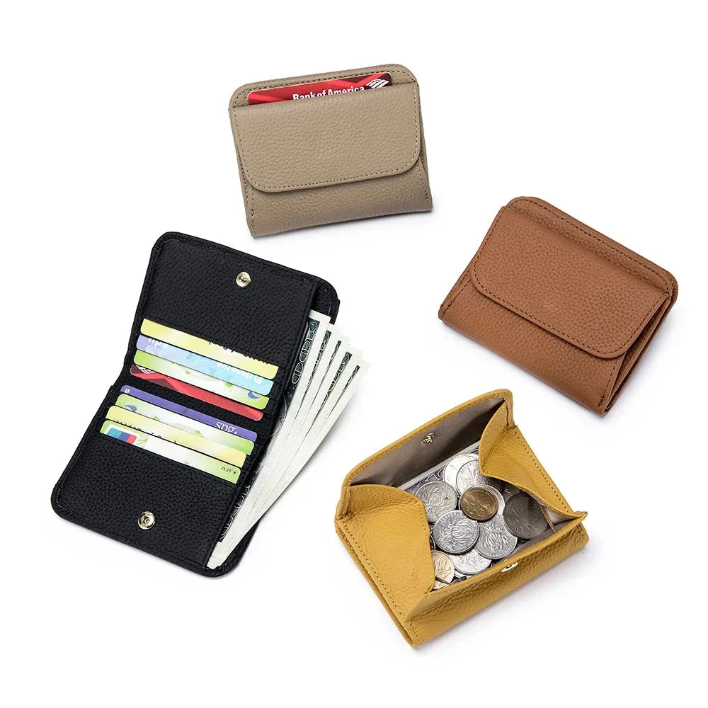 Genuine Leather Purses and wallets Luxury Designer 2024 Trend Multi-Function Folds Short Wallet Card Bag Fashion Lady Coin Purse