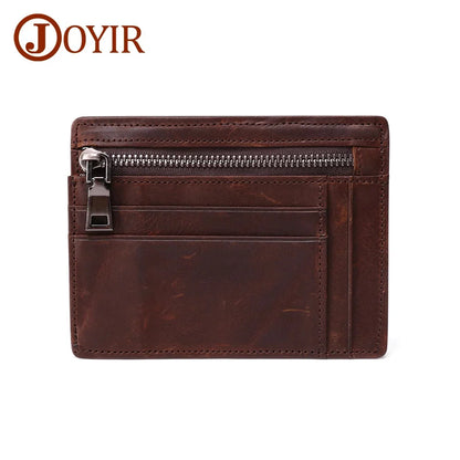 Genuine Leather RFID Credit ID Card Holder Coin Purse Money Case For Men Small Wallet Male Portomonee