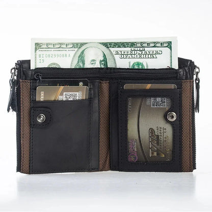 Genuine Leather RFID Men's Vintage Short Money Wallet Fashion Cowhide Coin Purse Business Man Card Holder