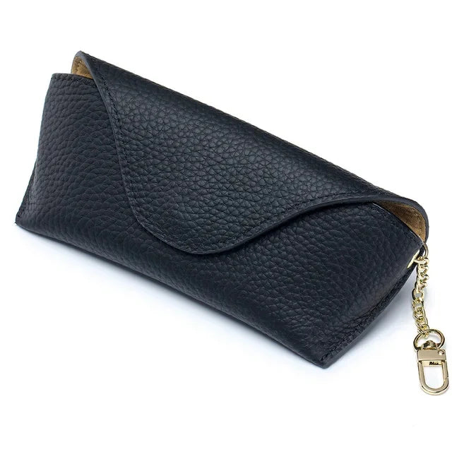 Genuine Leather Reading Bag Fashion Brand Design Sunglasses Pouch Portable Eyeglasses Display Box Storage Glasses Case
