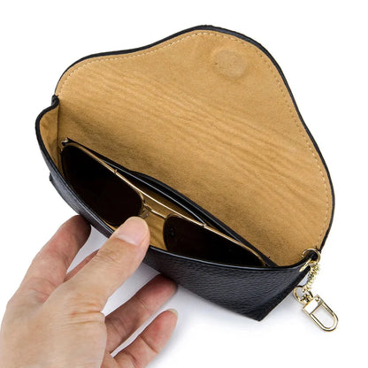 Genuine Leather Reading Bag Fashion Brand Design Sunglasses Pouch Portable Eyeglasses Display Box Storage Glasses Case