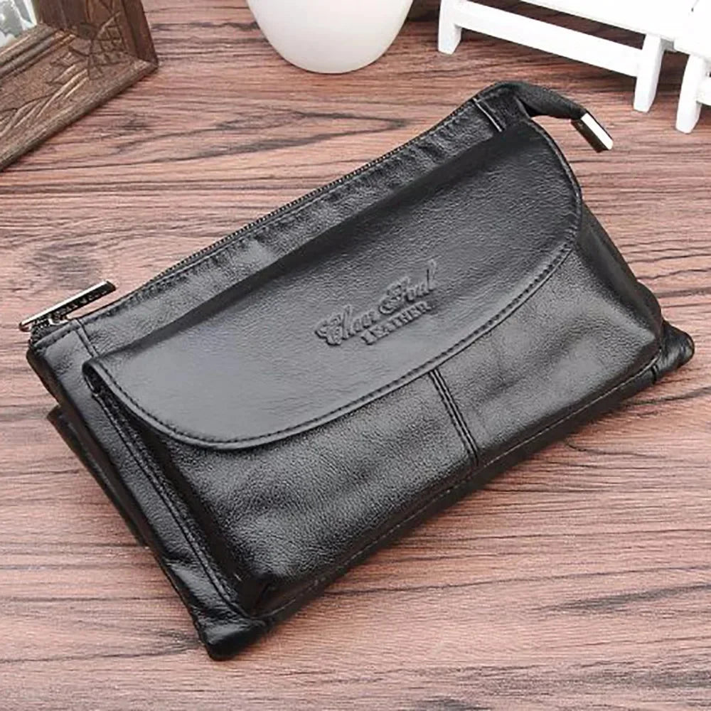Genuine Leather Real Cowhide Fanny Waist Bag Men Casual Mobile Phone Pocket Purse Hip Belt Bags CrossBody Single Chest Day Pack
