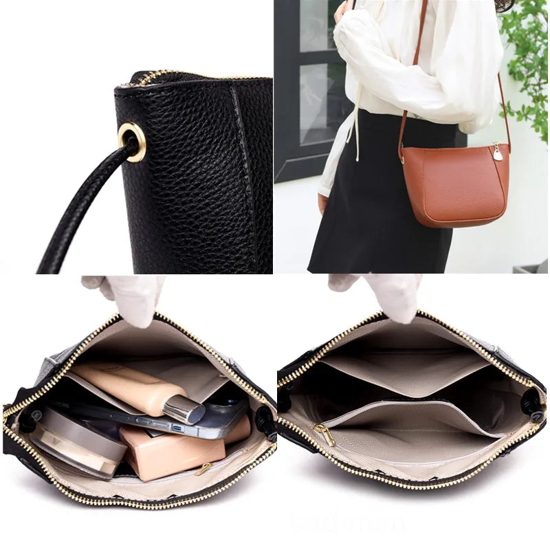 Genuine Leather Real Cowhide Ladies Fashion Women Crossbody Bags For Women 2023 High Capacity Shoulder Bag Handbag Female