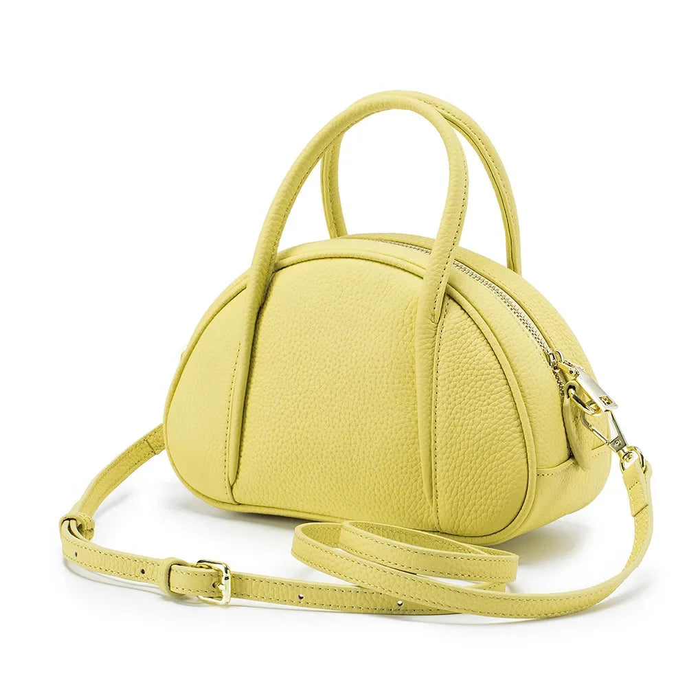 Genuine Leather Shell Shaped Women's Shoulder Fashion Handbag Simple Crossbody Bag