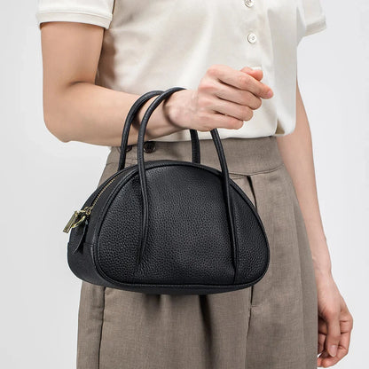 Genuine Leather Shell Shaped Women's Shoulder Fashion Handbag Simple Crossbody Bag