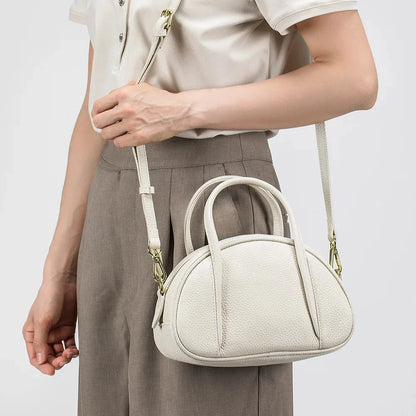 Genuine Leather Shell Shaped Women's Shoulder Fashion Handbag Simple Crossbody Bag