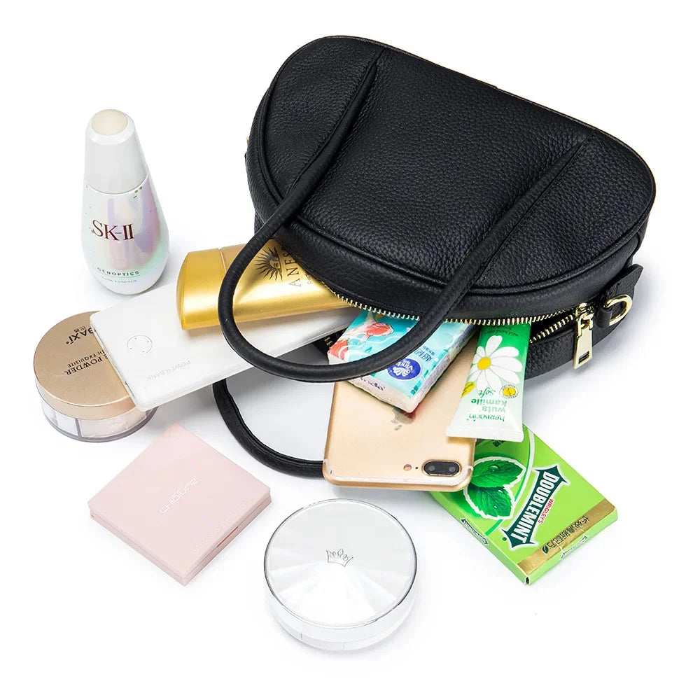 Genuine Leather Shell Shaped Women's Shoulder Fashion Handbag Simple Crossbody Bag