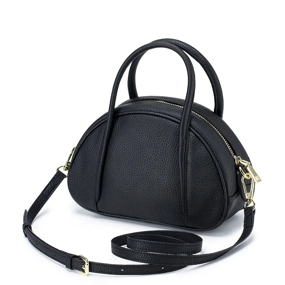 Genuine Leather Shell Shaped Women's Shoulder Fashion Handbag Simple Crossbody Bag