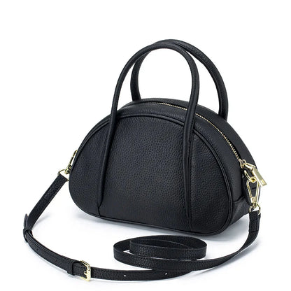 Genuine Leather Shell Shaped Women's Shoulder Fashion Handbag Simple Crossbody Bag