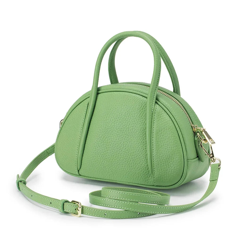 Genuine Leather Shell Shaped Women's Shoulder Fashion Handbag Simple Crossbody Bag