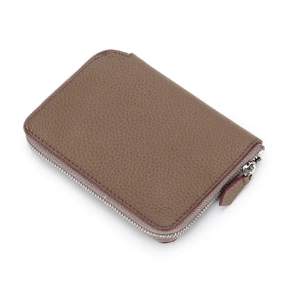 Genuine Leather Short Wallet Women Card Holders Luxury Brand Design Fashion Small Coin Purse Zipper Cowhide Men Slim Money Bag